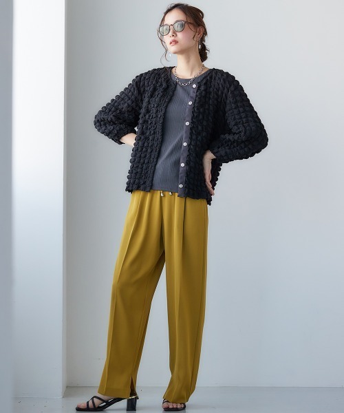 miclat（ミクラ）の「大きいサイズ　ポコポコカットソーカーディガン　miclat（カーディガン/ボレロ・レディース・ミント/ブラック・5L/L/LL/3L/4L）」の20枚目の写真