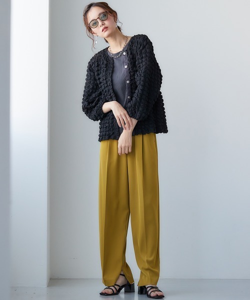 miclat（ミクラ）の「大きいサイズ　ポコポコカットソーカーディガン　miclat（カーディガン/ボレロ・レディース・ミント/ブラック・5L/L/LL/3L/4L）」の21枚目の写真