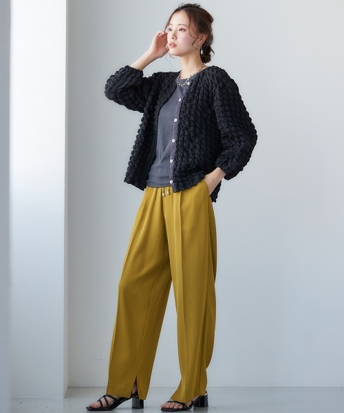 miclat（ミクラ）の「大きいサイズ　ポコポコカットソーカーディガン　miclat（カーディガン/ボレロ・レディース・ミント/ブラック・5L/L/LL/3L/4L）」の22枚目の写真