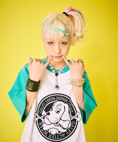 GALFY ガルフィー　注射器ラグランTシャツ 半袖 GALFY（ガルフィー）の「【GALFY/ガルフィー】ピカピカ注射器