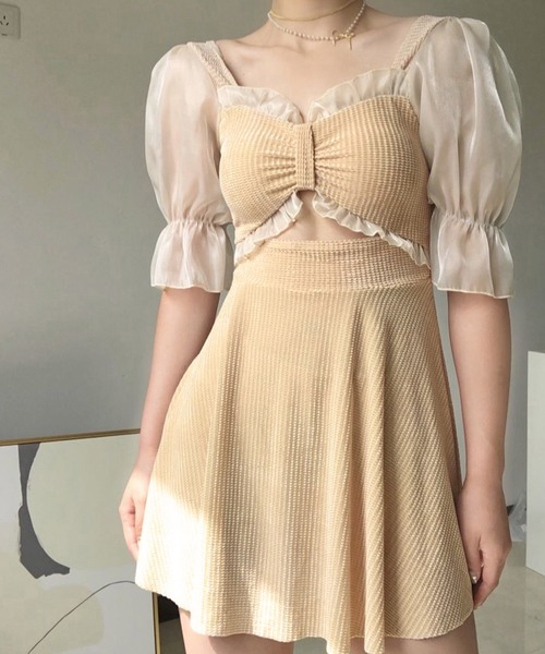 ビッグリボンナチュラルワンピ 水着（水着）｜Dita Muaj.（ディータムアージュ） 6,600円