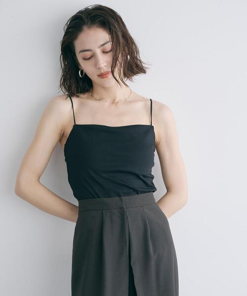 EMMEL REFINES（エメルリファインズ）の「＜EMMEL REFINES＞EM カップ付き キャミソール（キャミソール・レディース・ホワイト/ブラック・FREE）」の10枚目の写真