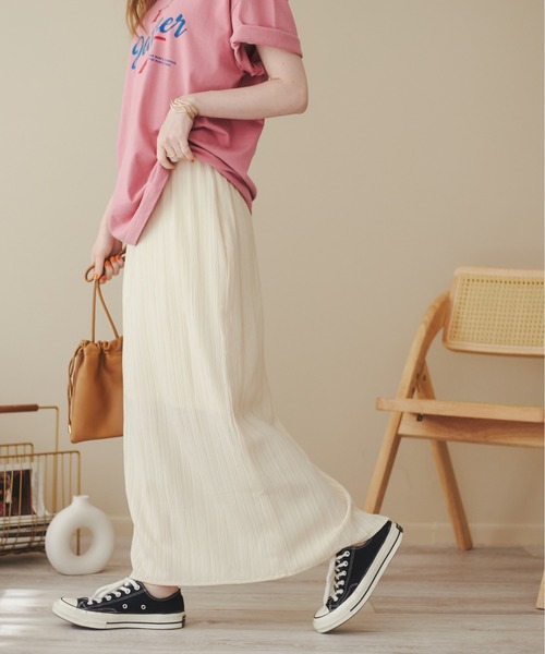 ANGIE(アンジー)の「楊柳ストレートスカート(スカート・レディース・ブルー/アイボリー/スミクロ/ブラウン/ライム・FREE)」の20枚目の写真