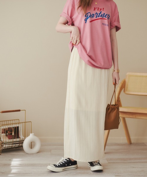 ANGIE(アンジー)の「楊柳ストレートスカート(スカート・レディース・ブルー/アイボリー/スミクロ/ブラウン/ライム・FREE)」の22枚目の写真