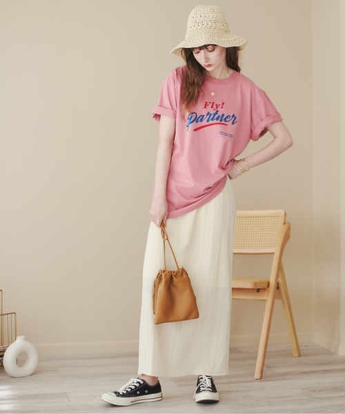 ANGIE(アンジー)の「楊柳ストレートスカート(スカート・レディース・ブルー/アイボリー/スミクロ/ブラウン/ライム・FREE)」の6枚目の写真