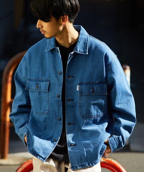 GUNG HO（ガンホー）の「GUNG HO/ガンホー 別注ファティーグシャツ/シャツジャケット（シャツ/ブラウス・メンズ・オリーブ/ベージュ/オフホワイト/ネイビー/ブラック/ブルー・MEDIUM/SMALL/LARGE）」の6枚目の写真