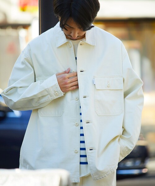 GUNG HO（ガンホー）の「GUNG HO/ガンホー 別注ファティーグシャツ/シャツジャケット（シャツ/ブラウス・メンズ・オリーブ/ベージュ/オフホワイト/ネイビー/ブラック/ブルー・MEDIUM/SMALL/LARGE）」の9枚目の写真