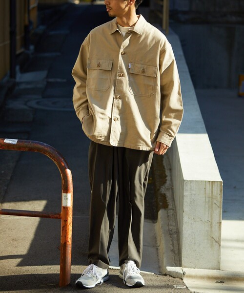 GUNG HO（ガンホー）の「GUNG HO/ガンホー 別注ファティーグシャツ/シャツジャケット（シャツ/ブラウス・メンズ・オリーブ/ベージュ/オフホワイト/ネイビー/ブラック/ブルー・MEDIUM/SMALL/LARGE）」の13枚目の写真