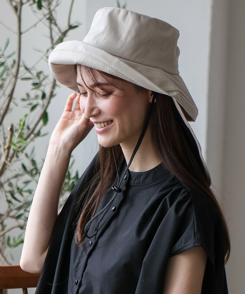 VitaFelice(ヴィータフェリーチェ)の「接触冷感サンシェード付きハット(ハット・レディース・グレー/ベージュ系その他/アイボリー/ブラック/ライトベージュ・FREE)」の1枚目の写真