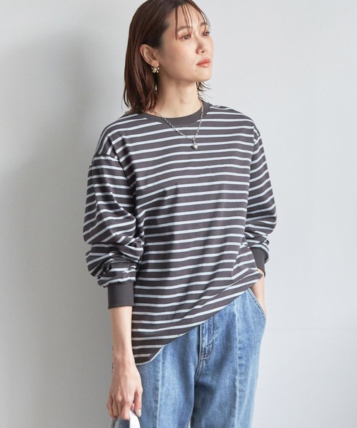 GLOBAL WORK(グローバルワーク)の「ヘビロッTEE袖ふわ長袖/163481(Tシャツ/カットソー・レディース・オフホワイト/その他/ブラウン系その他/ベージュ系その他/グレー×サックスブルー/オートミール・LARGE/MEDIUM)」の9枚目の写真