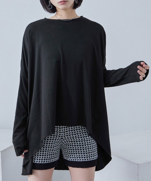 Fashion Letter(ファッションレター)の「ベア天竺 テールカット 変形ロングtシャツ(Tシャツ/カットソー・レディース・オフホワイト/ブラウン/ブラック・M)」の14枚目の写真