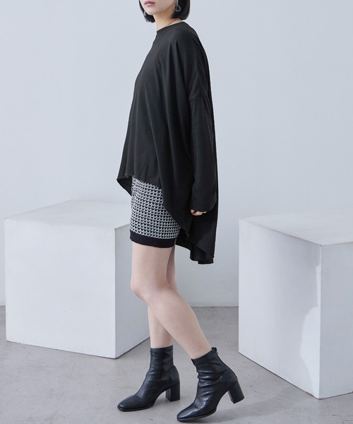 Fashion Letter(ファッションレター)の「ベア天竺 テールカット 変形ロングtシャツ(Tシャツ/カットソー・レディース・オフホワイト/ブラウン/ブラック・M)」の22枚目の写真