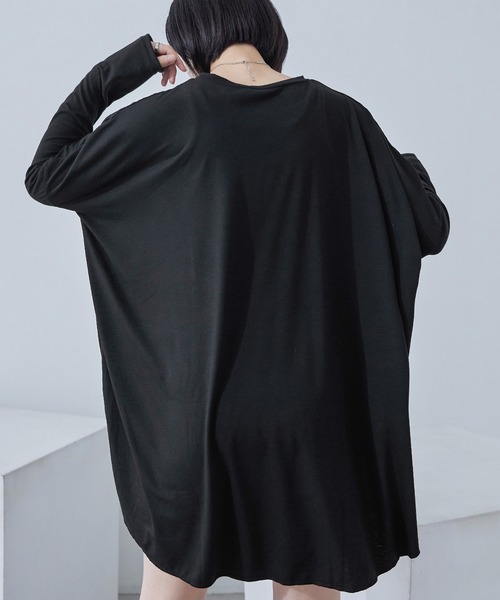 Fashion Letter(ファッションレター)の「ベア天竺 テールカット 変形ロングtシャツ(Tシャツ/カットソー・レディース・オフホワイト/ブラウン/ブラック・M)」の18枚目の写真