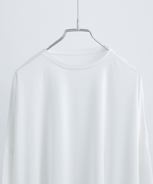 Fashion Letter(ファッションレター)の「ベア天竺 テールカット 変形ロングtシャツ(Tシャツ/カットソー・レディース・オフホワイト/ブラウン/ブラック・M)」の7枚目の写真