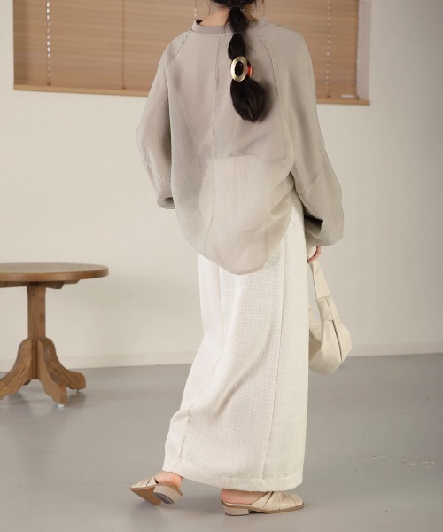 Bab（バブ）の「2WAYツイードスリットIラインスカート（スカート・レディース・ライトグレー/アイボリー・M）」の7枚目の写真