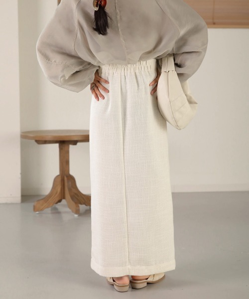 Bab（バブ）の「2WAYツイードスリットIラインスカート（スカート・レディース・ライトグレー/アイボリー・M）」の8枚目の写真