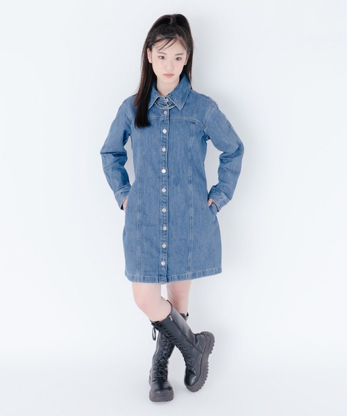 Levi's リーバイス ロング コート ベルト デニム シャツ ワンピース Levi's シャツワンピース Levi's/リーバイス QUINNEY デニム
