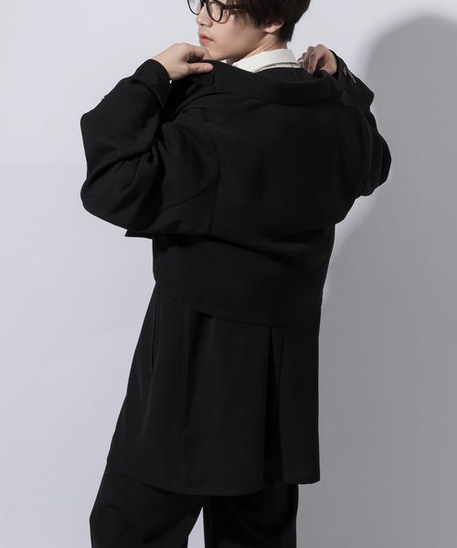 Adoon plain（アドーンプレーン）の「【Adoon plain】ノーカラーロングジレ(セットアップ対応)（ベスト・メンズ・ブラック/ブルーグレー/グレー系その他・MEDIUM/LARGE）」の20枚目の写真