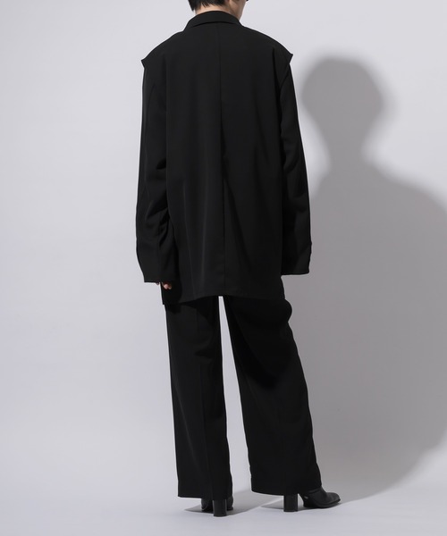 Adoon plain（アドーンプレーン）の「【Adoon plain】ノーカラーロングジレ(セットアップ対応)（ベスト・メンズ・ブラック/ブルーグレー/グレー系その他・MEDIUM/LARGE）」の17枚目の写真