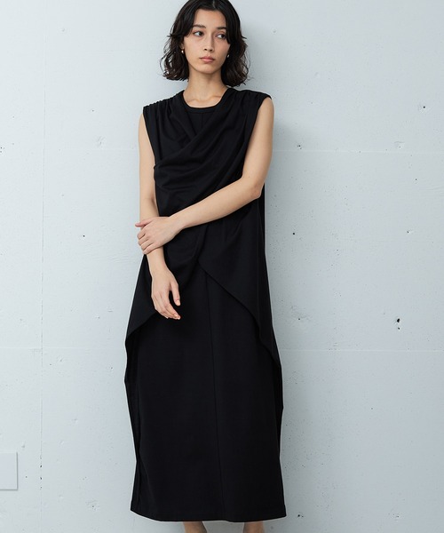 OUTERSUNSET（アウターサンセット）の「cross design no sleeve dress（ワンピース・レディース・ブラック/グレイッシュベージュ・FREE）」の2枚目の写真