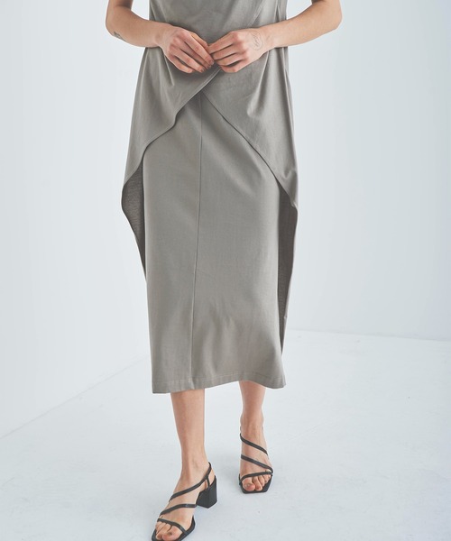 OUTERSUNSET（アウターサンセット）の「cross design no sleeve dress（ワンピース・レディース・ブラック/グレイッシュベージュ・FREE）」の12枚目の写真