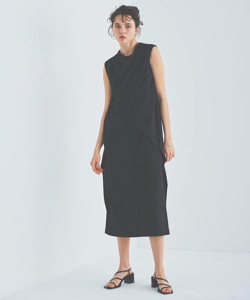 OUTERSUNSET（アウターサンセット）の「cross design no sleeve dress（ワンピース・レディース・ブラック/グレイッシュベージュ・FREE）」の14枚目の写真