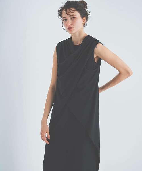 OUTERSUNSET（アウターサンセット）の「cross design no sleeve dress（ワンピース・レディース・ブラック/グレイッシュベージュ・FREE）」の17枚目の写真