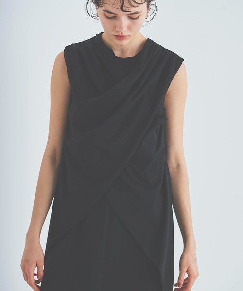 OUTERSUNSET（アウターサンセット）の「cross design no sleeve dress（ワンピース・レディース・ブラック/グレイッシュベージュ・FREE）」の19枚目の写真