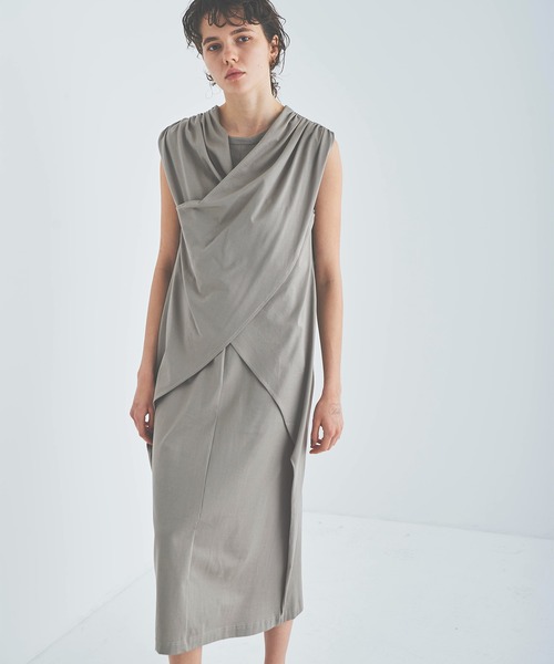 OUTERSUNSET（アウターサンセット）の「cross design no sleeve dress（ワンピース・レディース・ブラック/グレイッシュベージュ・FREE）」の22枚目の写真