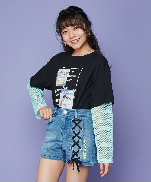 tシャツ メッシュレイヤードロンT レディース NO ID. tシャツ レイヤードメッシュロンT(シャツ) メンズ