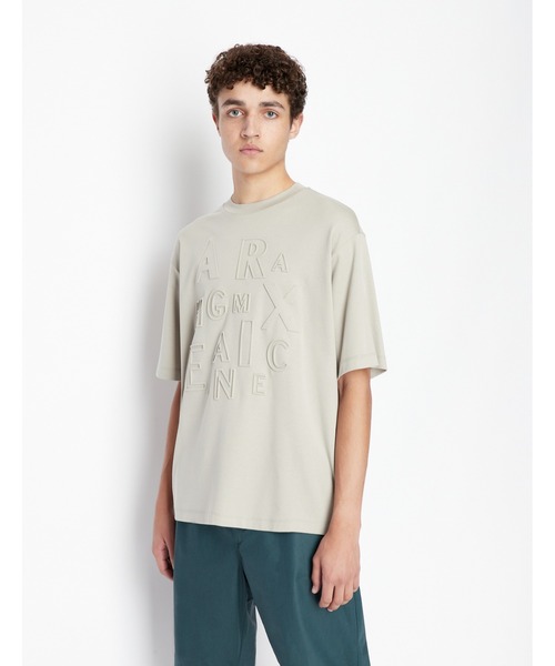 Armani Exchange エンボスロゴ クルーネック コットン Tシャツ ARMANI EXCHANGE（アルマーニエクスチェンジ）の「【A|X