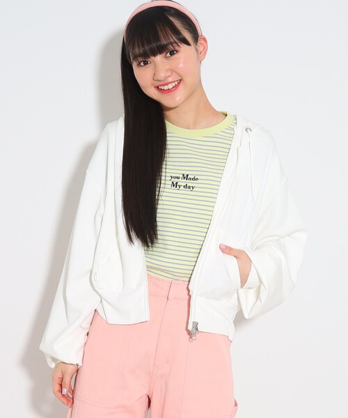 『カラ－ちゃん専用』ピンクと白のTシャツ❣️スポーツ♡♡ PINK-latte（ピンクラテ）の「◇【UV/接触冷感】さらっと着心地