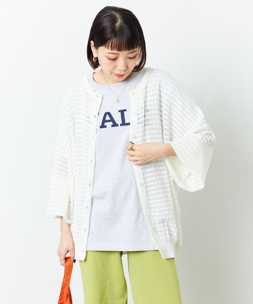 Omekashi カーディガン 2WAYデザインワッフルカーデ レディース