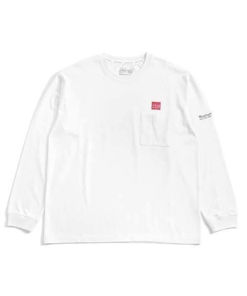 Manhattan Portage（マンハッタンポーテージ）の「Long Sleeve Print T-Shirt（Tシャツ/カットソー・メンズ・ホワイト/ブラック/レモンイエロー・LARGE/MEDIUM/SMALL）」の2枚目の写真
