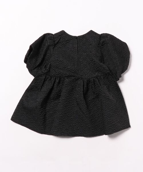 coca（coca）（コカ）の「キッズ　親子お揃い上品エンボススクエアネックブラウス（シャツ/ブラウス・キッズ・ブラック/ライトグリーン・100/110/120/130/140）」の3枚目の写真