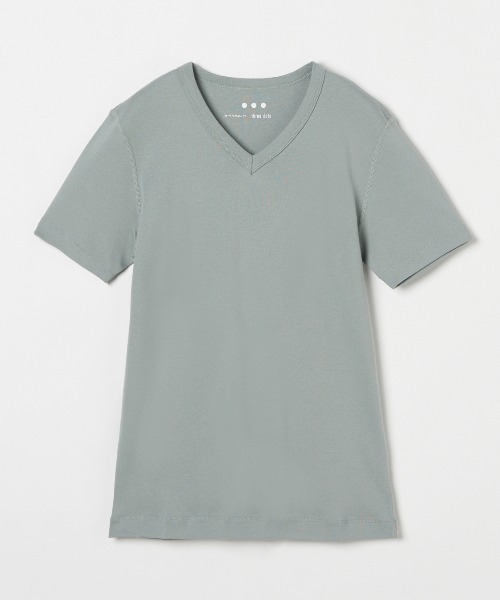 three dots(スリードッツ)の「Keith(Tシャツ/カットソー・メンズ・ネイビー/グレイッシュベージュ/ホワイト/ブラック/ライトグリーン/ブルー系その他/ライトグレー/ヘザーグレー・X-LARGE/SMALL/MEDIUM/LARGE)」の6枚目の写真