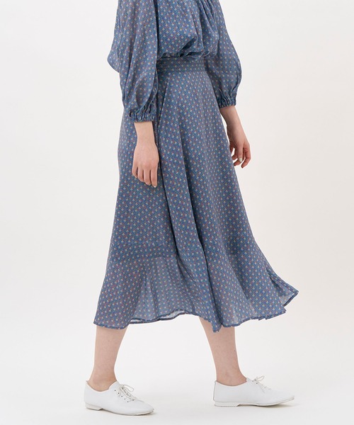NIMES（ニーム）の「LIBERTYギャザーフレアスカート（スカート・レディース・オフホワイト/ブルー/ネイビー・FREE）」の3枚目の写真