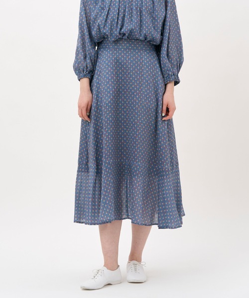 NIMES（ニーム）の「LIBERTYギャザーフレアスカート（スカート・レディース・オフホワイト/ブルー/ネイビー・FREE）」の5枚目の写真