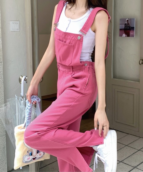 meJane（ミージェーン）の「サイドスリットカラーサロペット（サロペット/オーバーオール・レディース・チェリーピンク・M/L）」の7枚目の写真