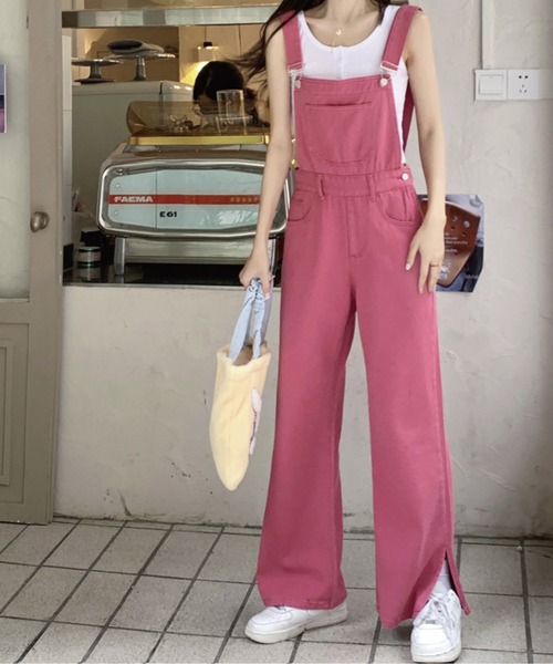 meJane（ミージェーン）の「サイドスリットカラーサロペット（サロペット/オーバーオール・レディース・チェリーピンク・M/L）」の8枚目の写真