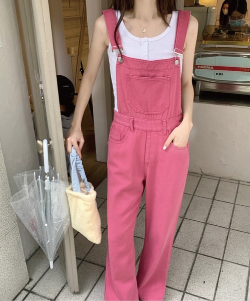 meJane（ミージェーン）の「サイドスリットカラーサロペット（サロペット/オーバーオール・レディース・チェリーピンク・M/L）」の9枚目の写真