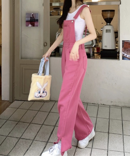 meJane（ミージェーン）の「サイドスリットカラーサロペット（サロペット/オーバーオール・レディース・チェリーピンク・M/L）」の6枚目の写真