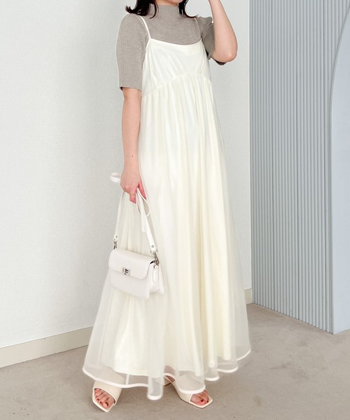 Heather（ヘザー）の「チュールフレアキャミワンピース 199423