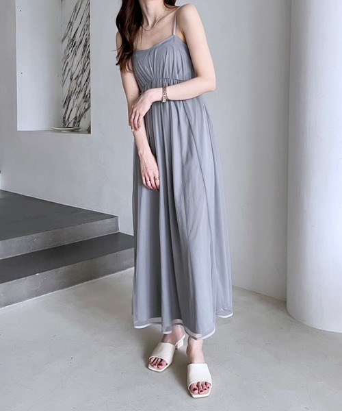 Heather（ヘザー）の「チュールフレアキャミワンピース 199423