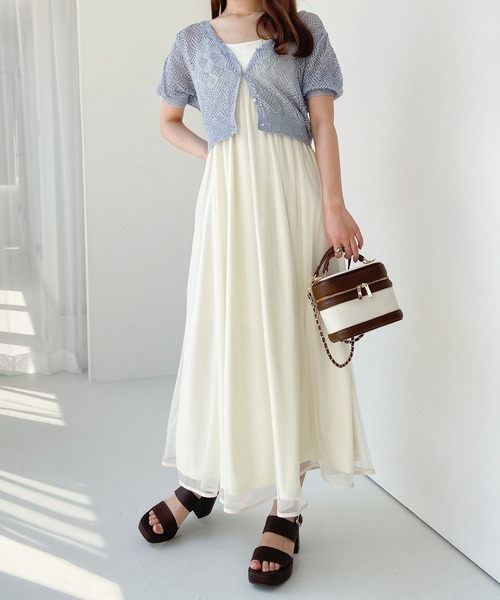 Heather（ヘザー）の「チュールフレアキャミワンピース 199423