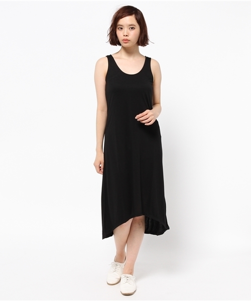 AZUL by moussy(アズールバイマウジー)の「オパールボーダーインナー付マキシOP(ワンピース・レディース・オフホワイト/カーキ系/ブラック・MEDIUM/SMALL/LARGE)」の11枚目の写真