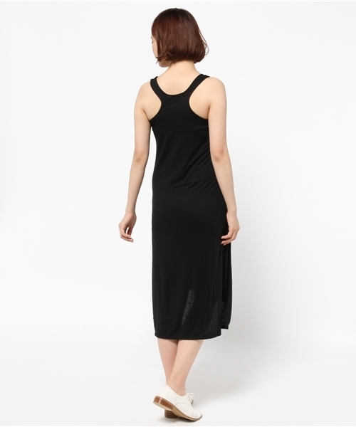AZUL by moussy(アズールバイマウジー)の「オパールボーダーインナー付マキシOP(ワンピース・レディース・オフホワイト/カーキ系/ブラック・MEDIUM/SMALL/LARGE)」の12枚目の写真