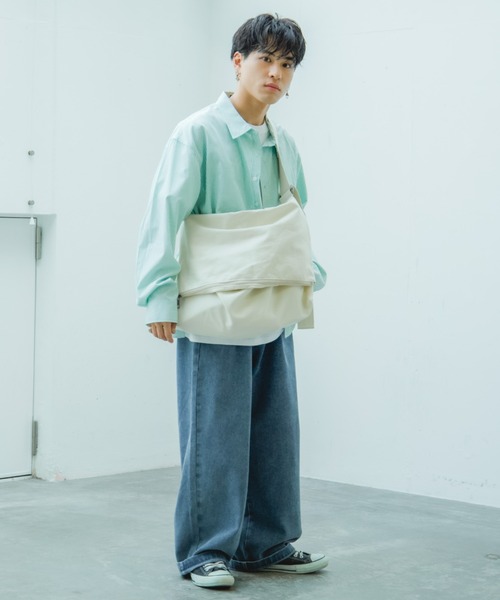 INTER FACTORY（インターファクトリー）の「古謝那伊留 - メッセンジャーバッグ made in INTER FACTORY（ショルダーバッグ・メンズ・ブラック/ナチュラル・FREE）」の9枚目の写真