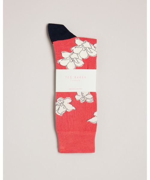 Ted Baker(テッドベーカー)の「BRITESK メンズ ソックス(フラワープリント)(ソックス/靴下・メンズ・オレンジ・O/S)」の1枚目の写真