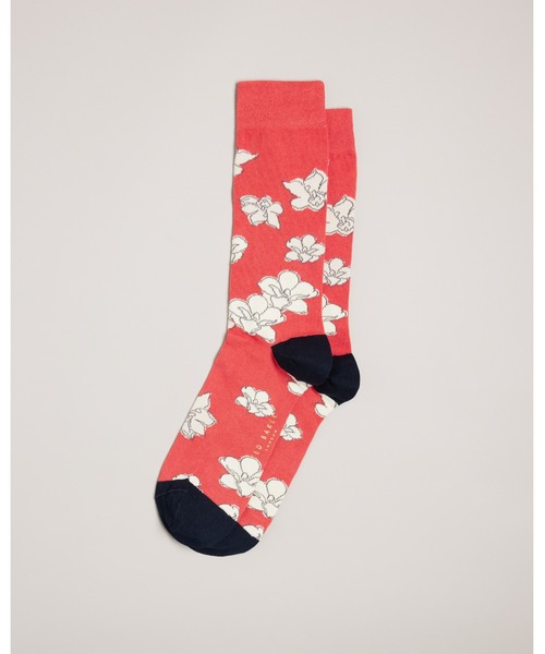 Ted Baker(テッドベーカー)の「BRITESK メンズ ソックス(フラワープリント)(ソックス/靴下・メンズ・オレンジ・O/S)」の3枚目の写真